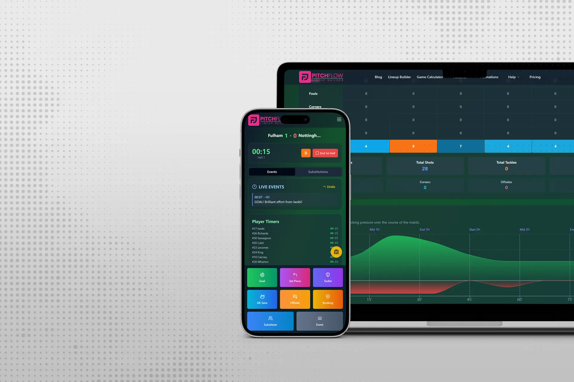 Pitch Flow - soccer coach lineup builder app